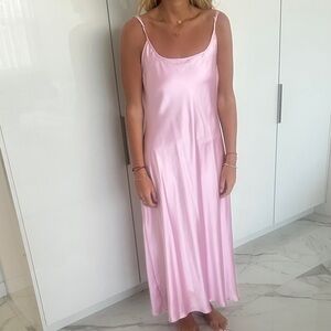 Zara Light Pink Satin Slip Dress
